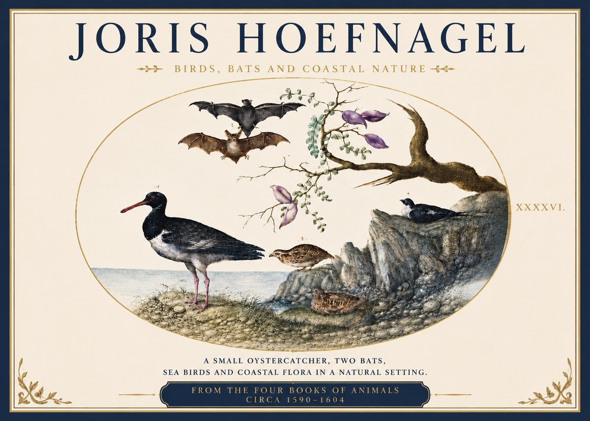 Joris Hoefnagel Birds, Bats and Coastal Nature No5 - Affiche