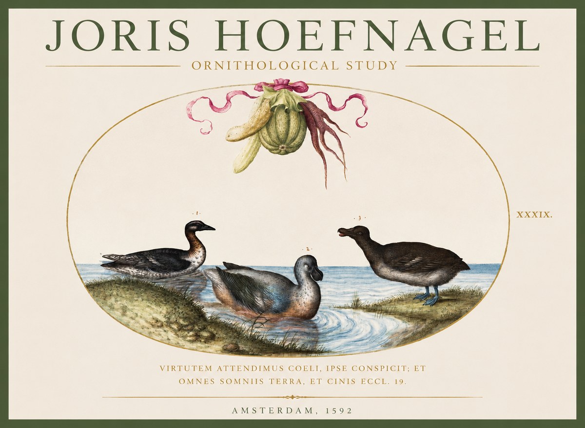 Joris Hoefnagel Ornithological Study No1 - Affiche