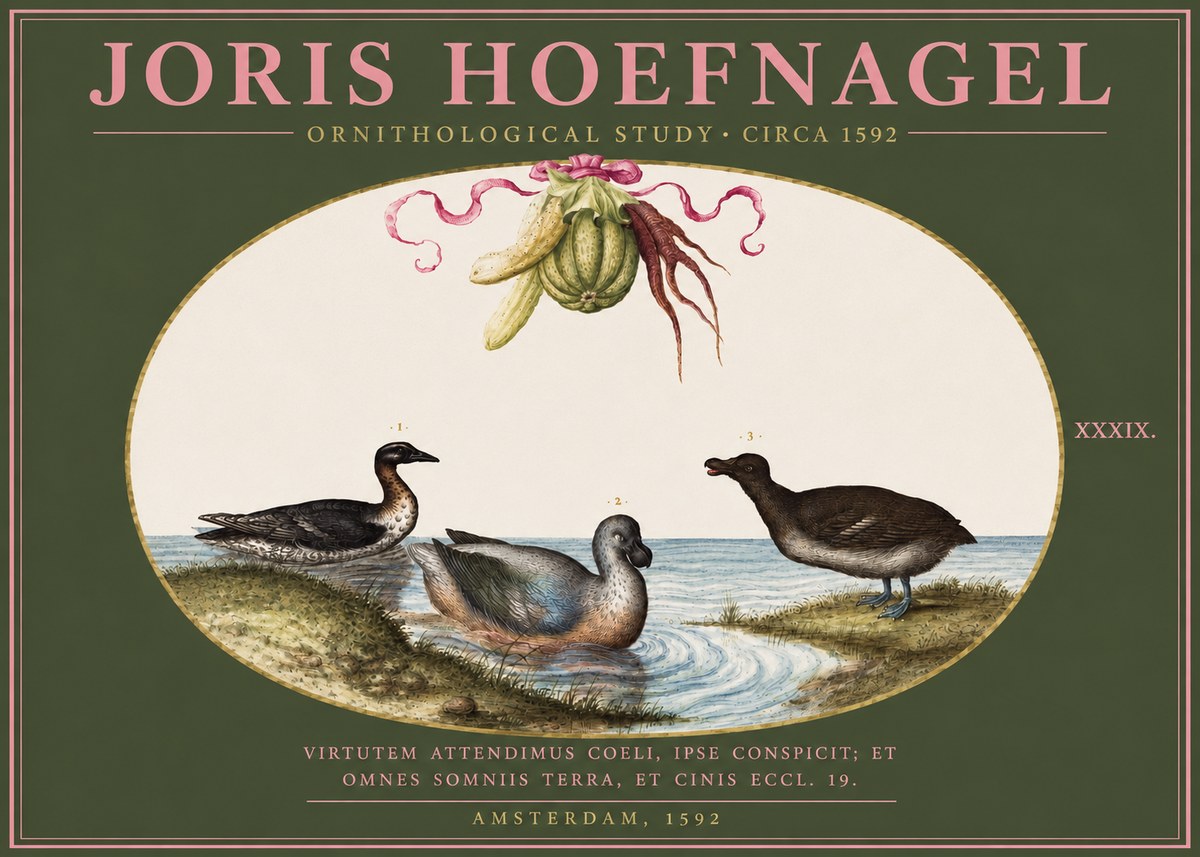 Joris Hoefnagel Ornithological Study No4 - Affiche