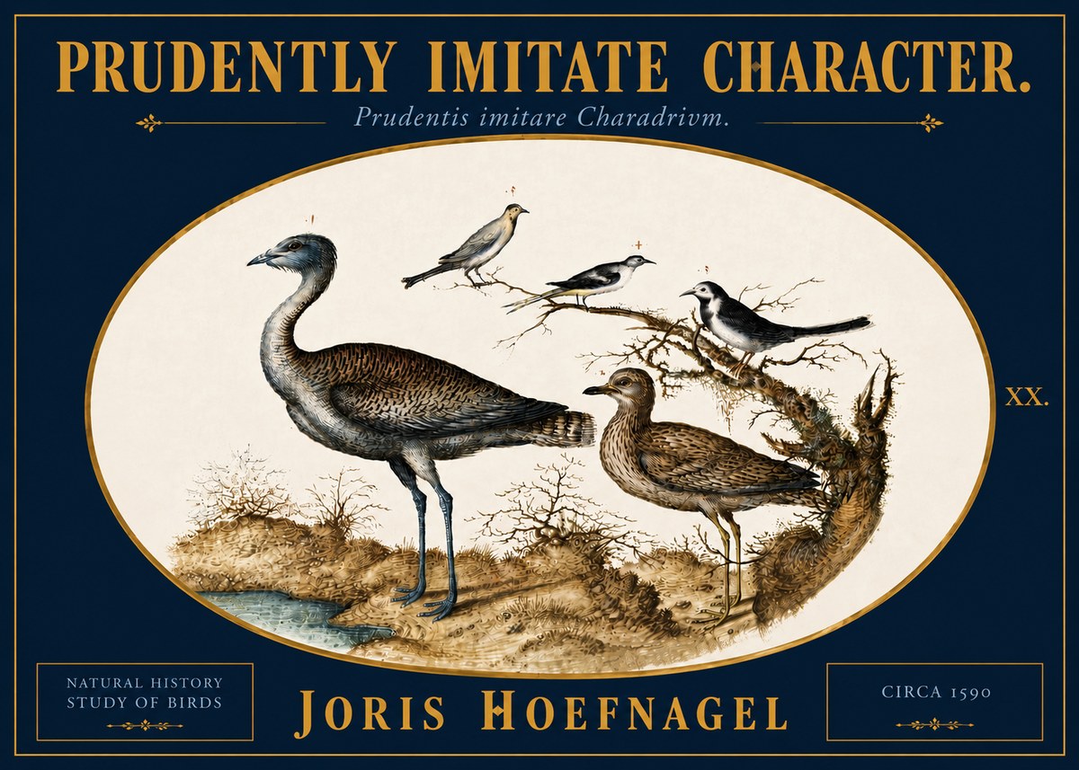 Joris Hoefnagel Prudently Imitate Character. No5 - Affiche