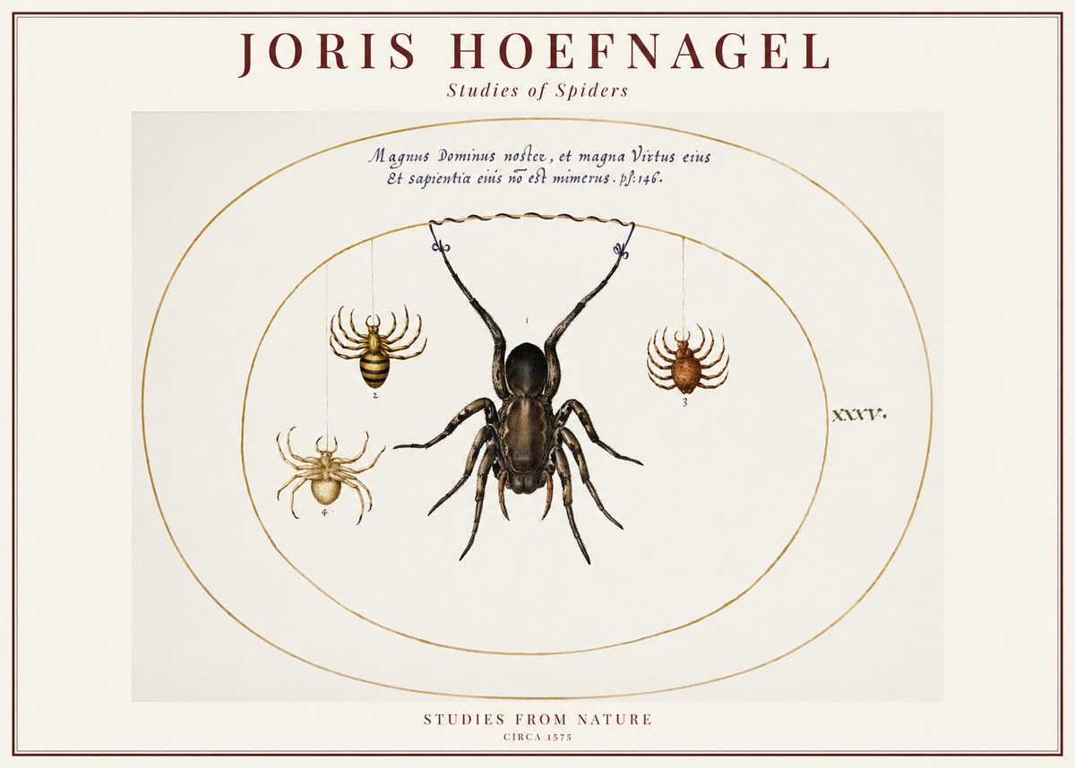 Joris Hoefnagel Study of Spiders No6 - Affiche