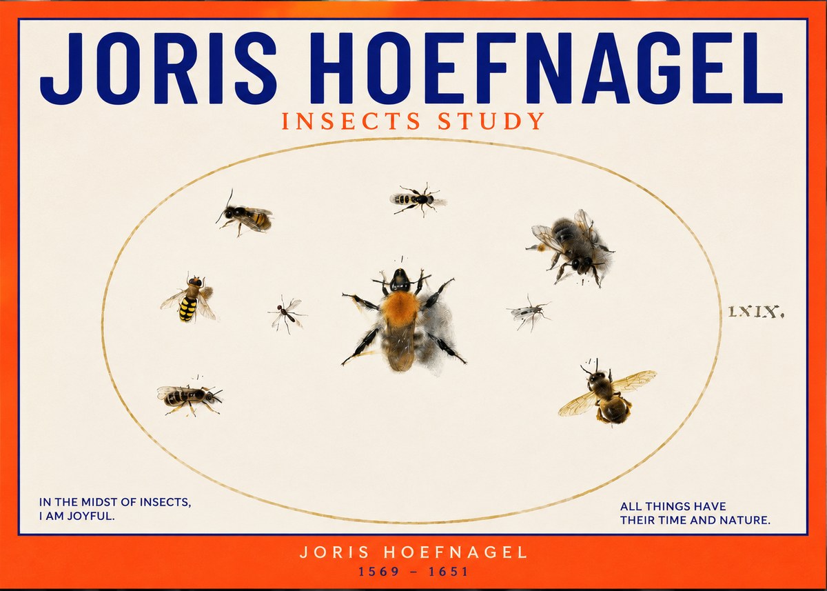 Joris Hoefnagel Insects Study II No2 - Affiche