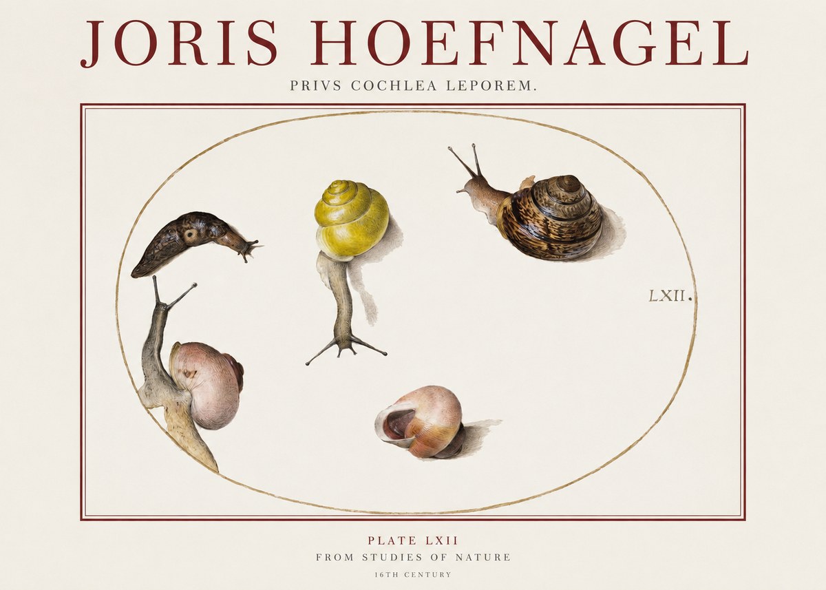Joris Hoefnagel Privs Cochlea Leporem. No1 - Affiche