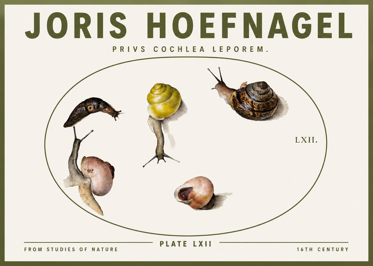 Joris Hoefnagel Privs Cochlea Leporem. No3 - Affiche