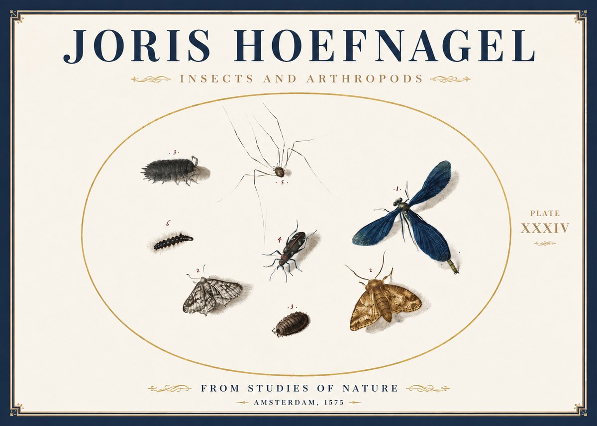 Joris Hoefnagel Insects and Arthropods No4 - Affiche