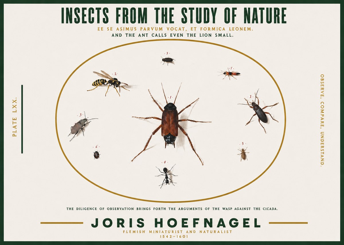 Joris Hoefnagel Insects from the Study of Nature No2 - Affiche