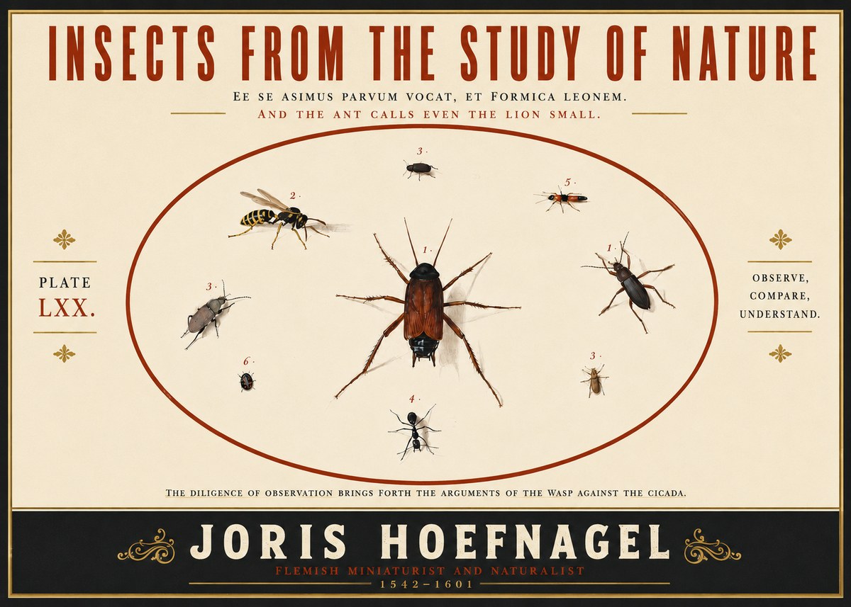 Joris Hoefnagel Insects from the Study of Nature No4 - Affiche