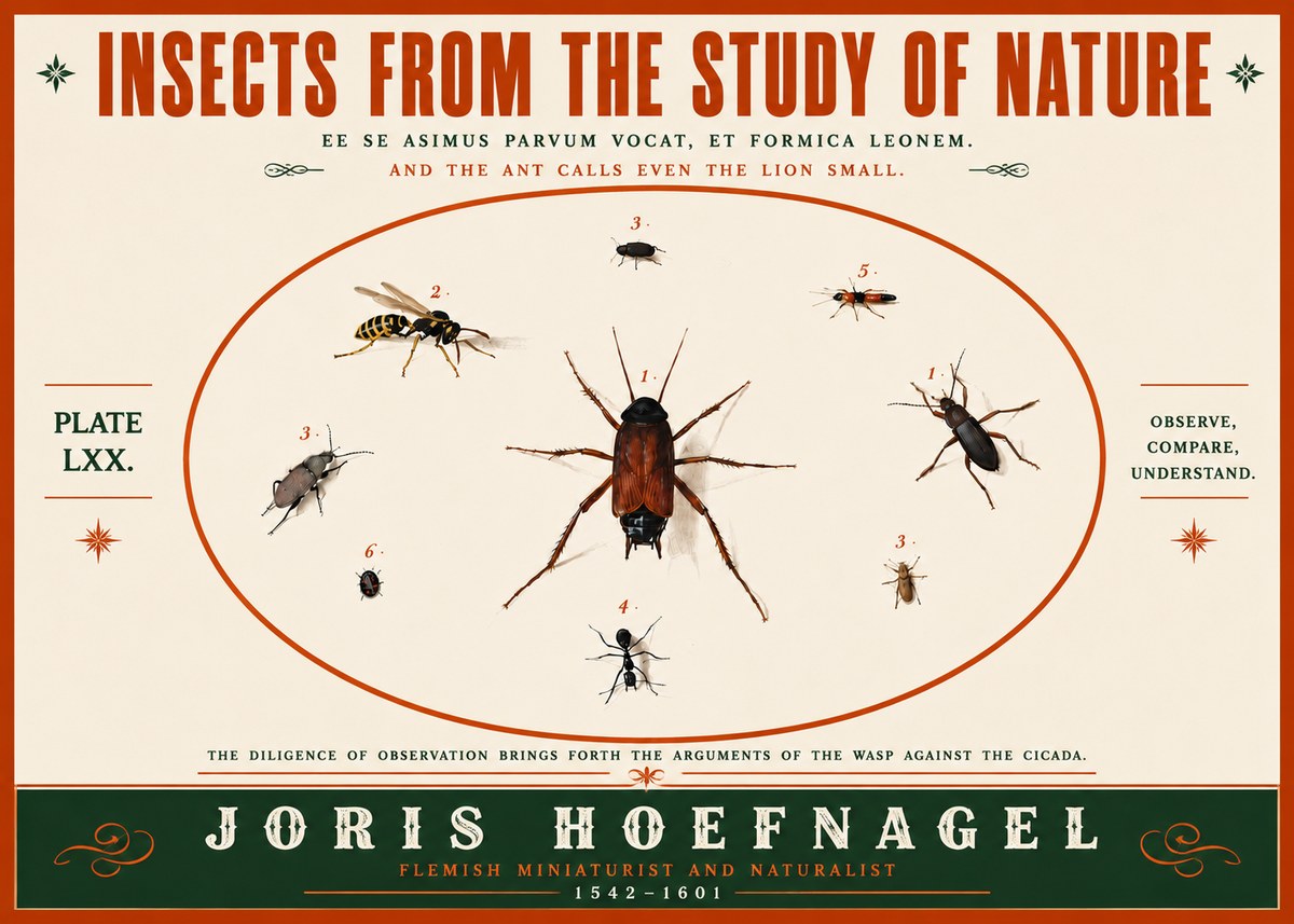 Joris Hoefnagel Insects from the Study of Nature No5 - Affiche