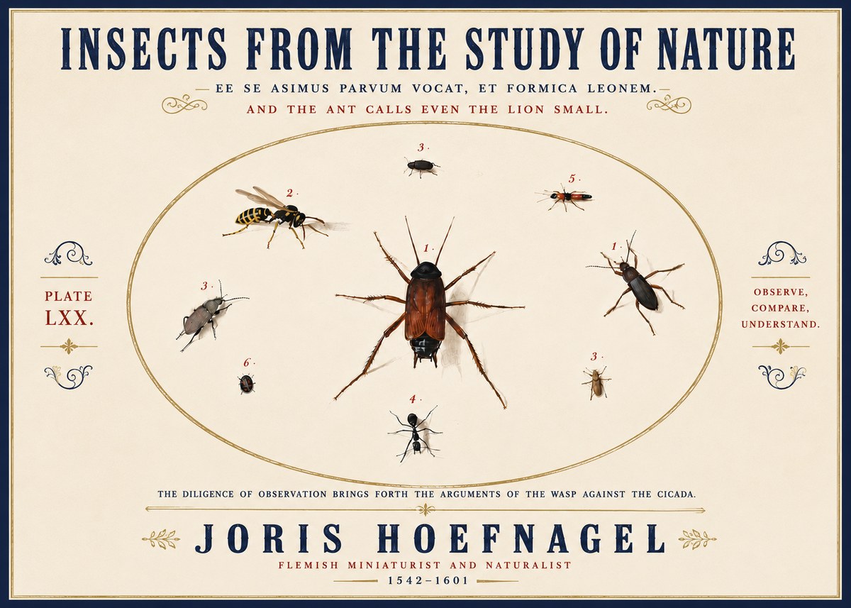 Joris Hoefnagel Insects from the Study of Nature No6 - Affiche