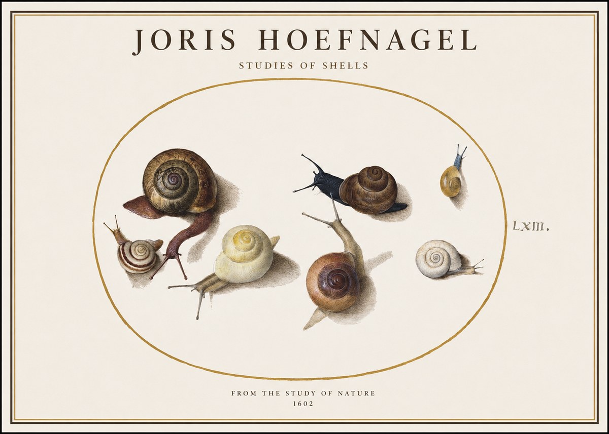 Joris Hoefnagel Six Snails No4 - Affiche