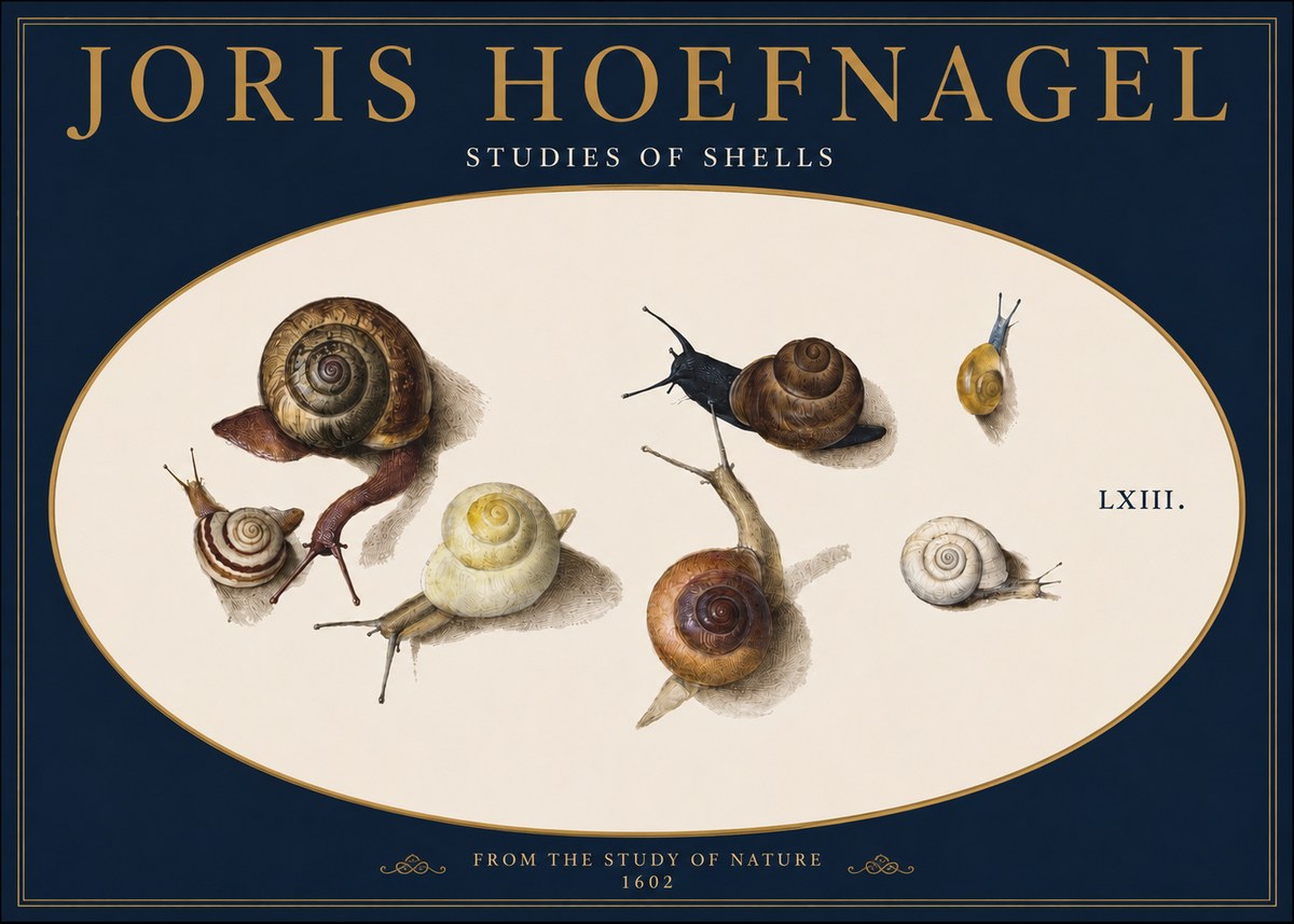 Joris Hoefnagel Six Snails No6 - Affiche