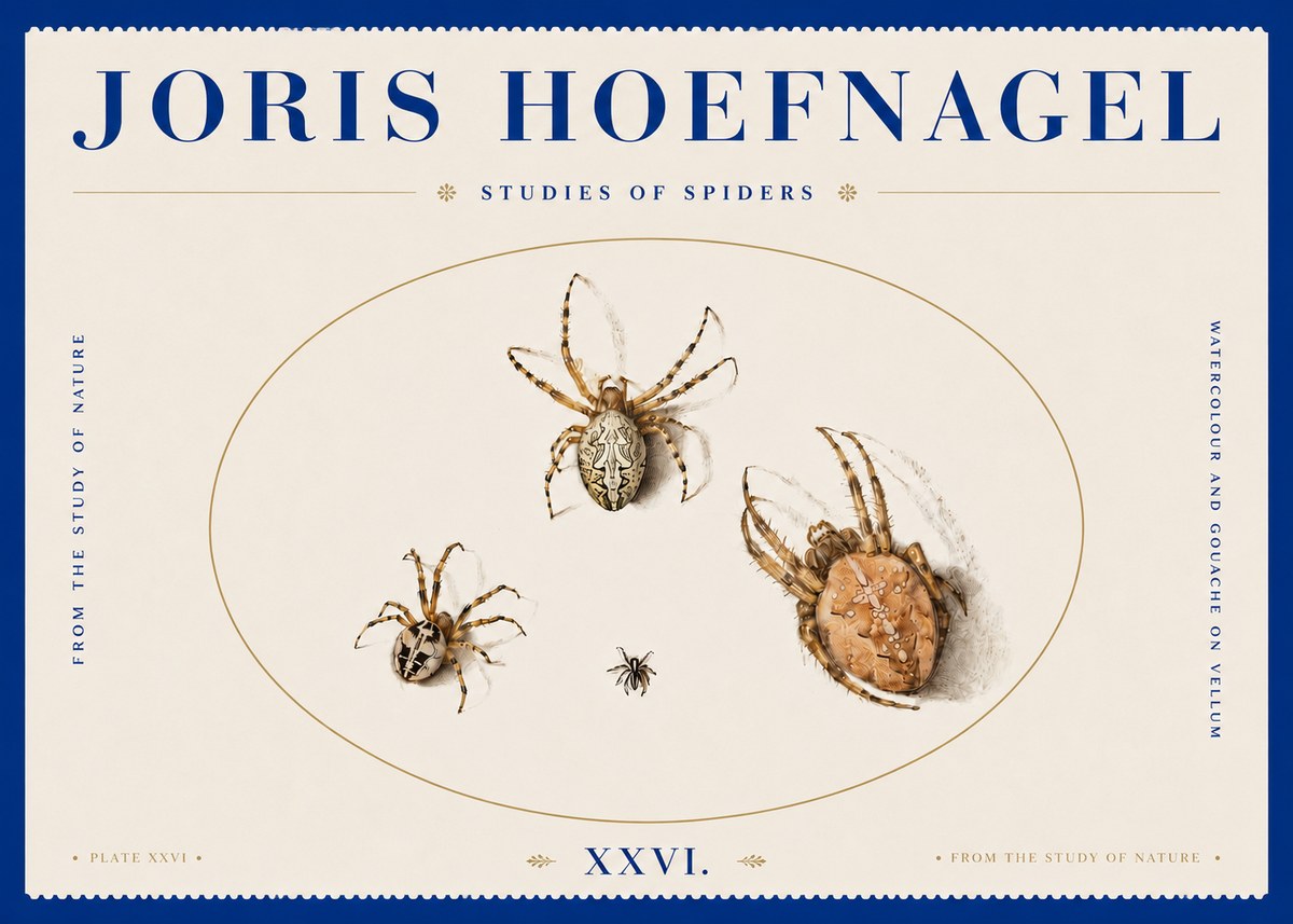 Joris Hoefnagel Studies of Spiders III No4 - Affiche