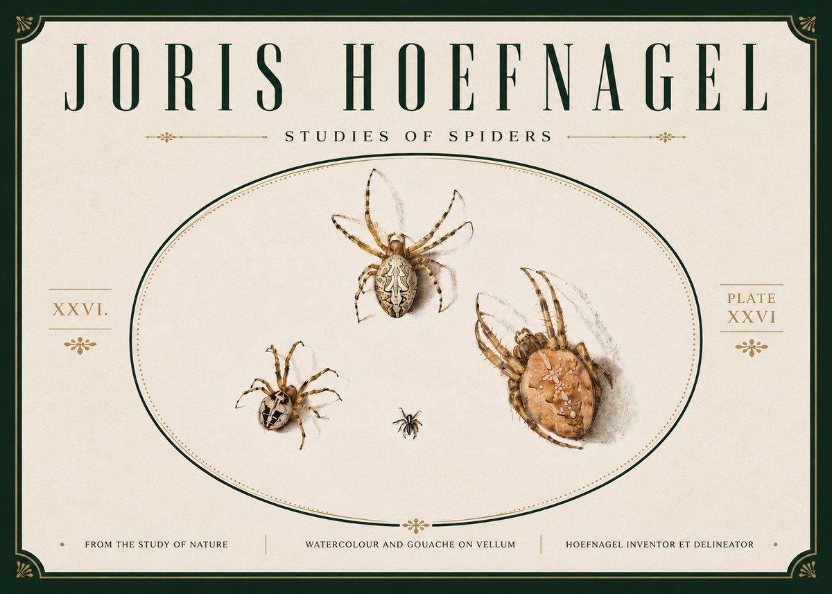 Joris Hoefnagel Studies of Spiders III No6 - Affiche