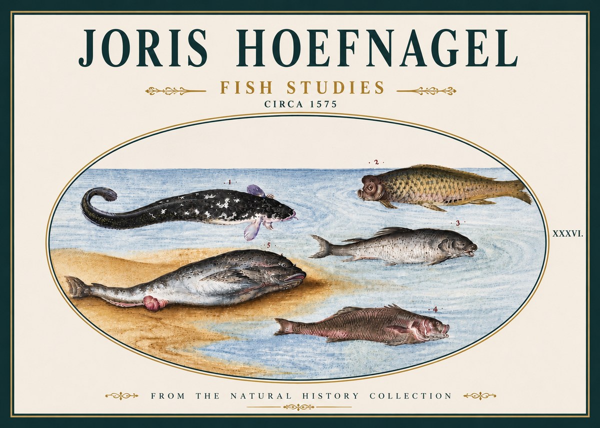 Joris Hoefnagel Fish Studies No5 - Affiche