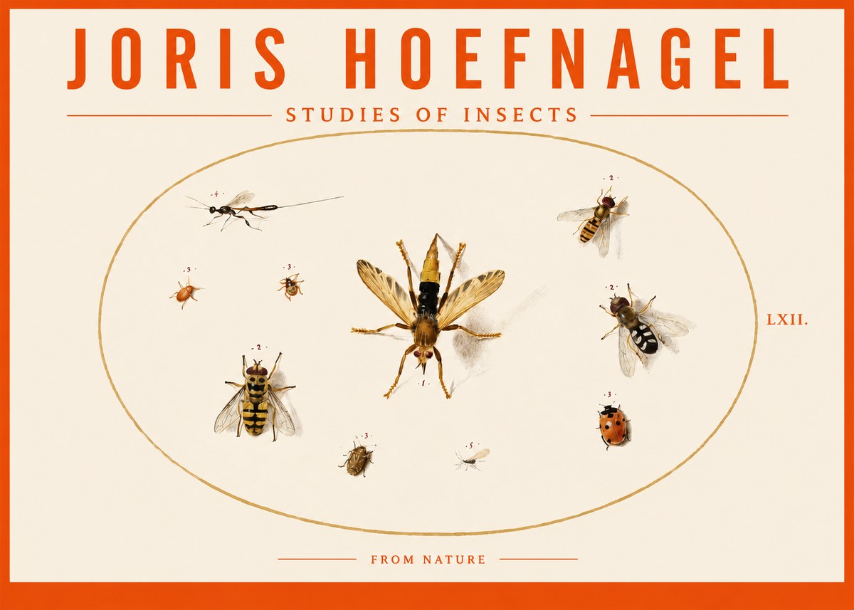 Joris Hoefnagel Studies of Insects IV No3 - Affiche