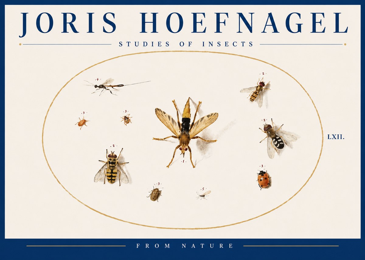 Joris Hoefnagel Studies of Insects IV No4 - Affiche