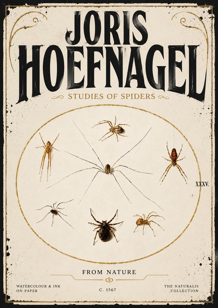 Joris Hoefnagel Studies of Spiders from Nature No5 - Affiche