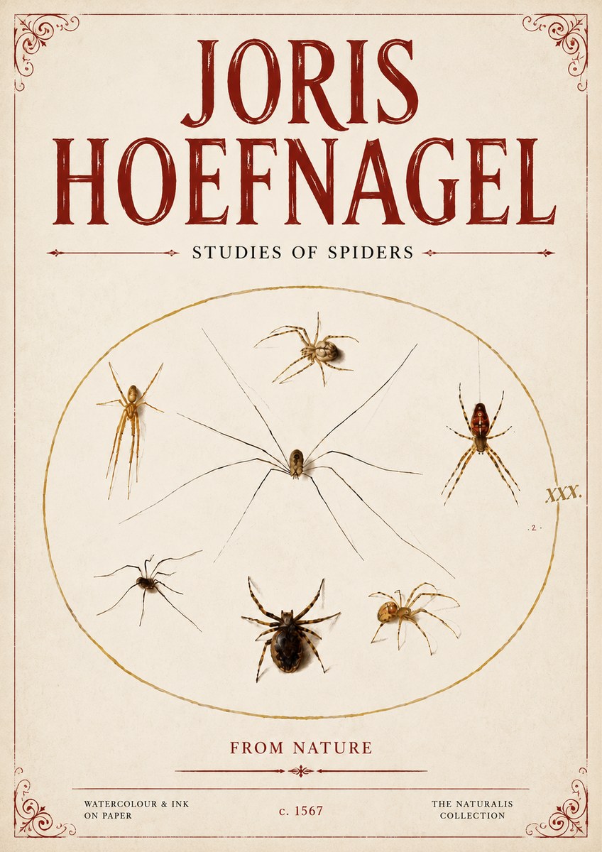 Joris Hoefnagel Studies of Spiders from Nature No6 - Affiche