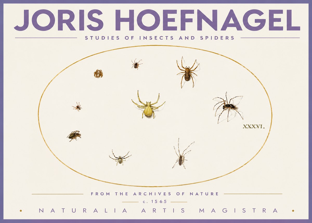 Joris Hoefnagel Studies of Insects and Spiders No4 - Affiche