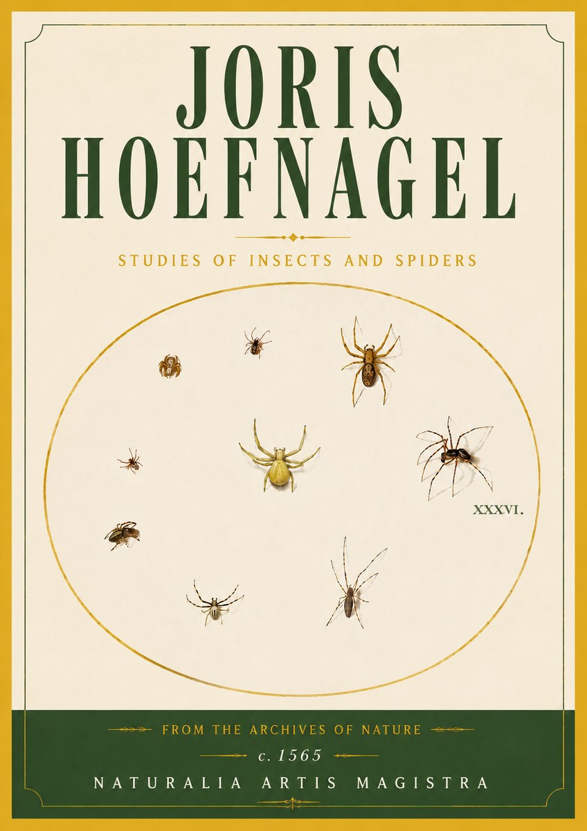 Joris Hoefnagel Studies of Insects and Spiders No6 - Affiche