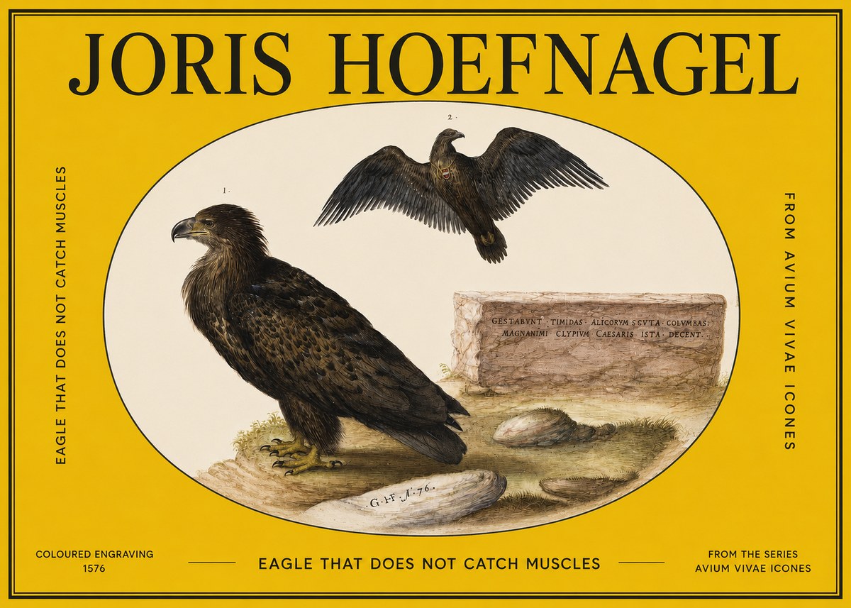 Joris Hoefnagel Eagle That Does Not Catch Muscles No2 - Affiche