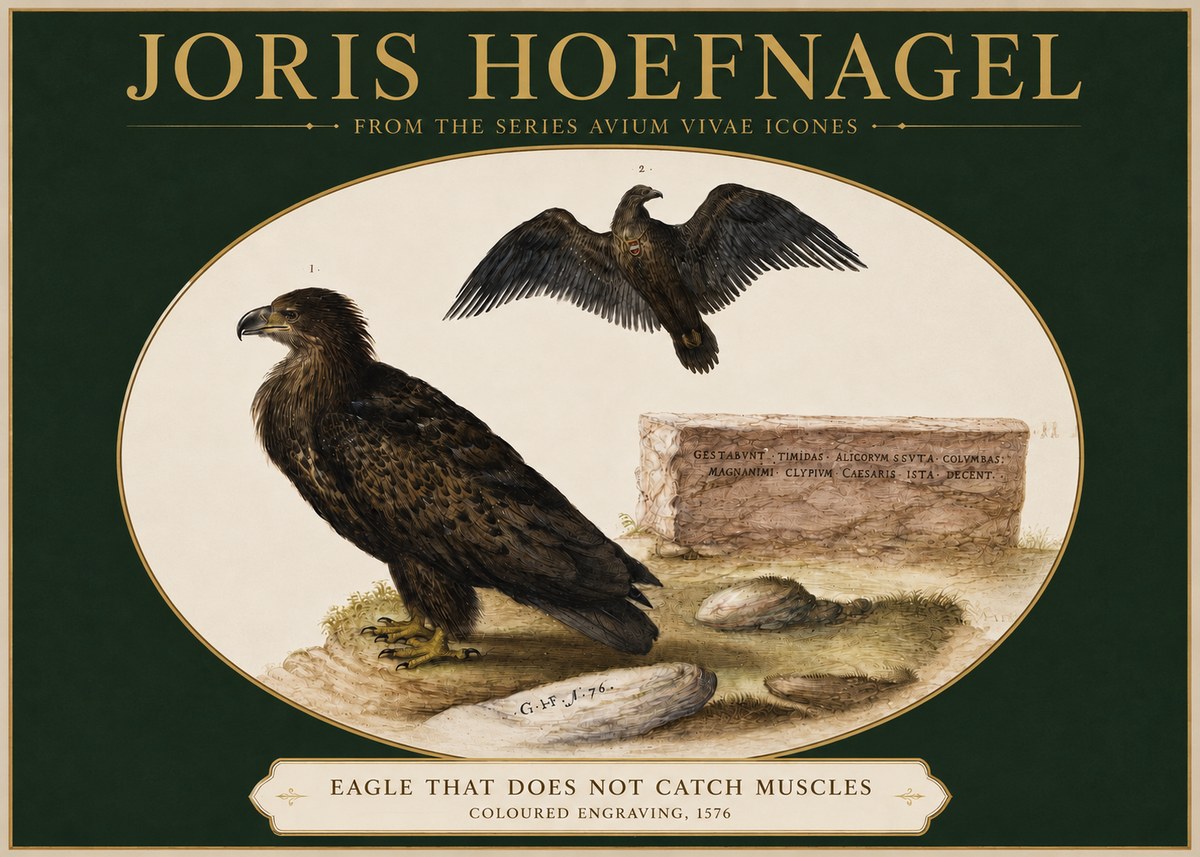 Joris Hoefnagel Eagle That Does Not Catch Muscles No3 - Affiche