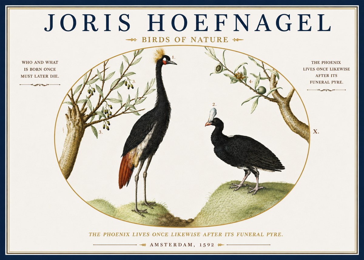 Joris Hoefnagel Birds of Nature No3 - Affiche