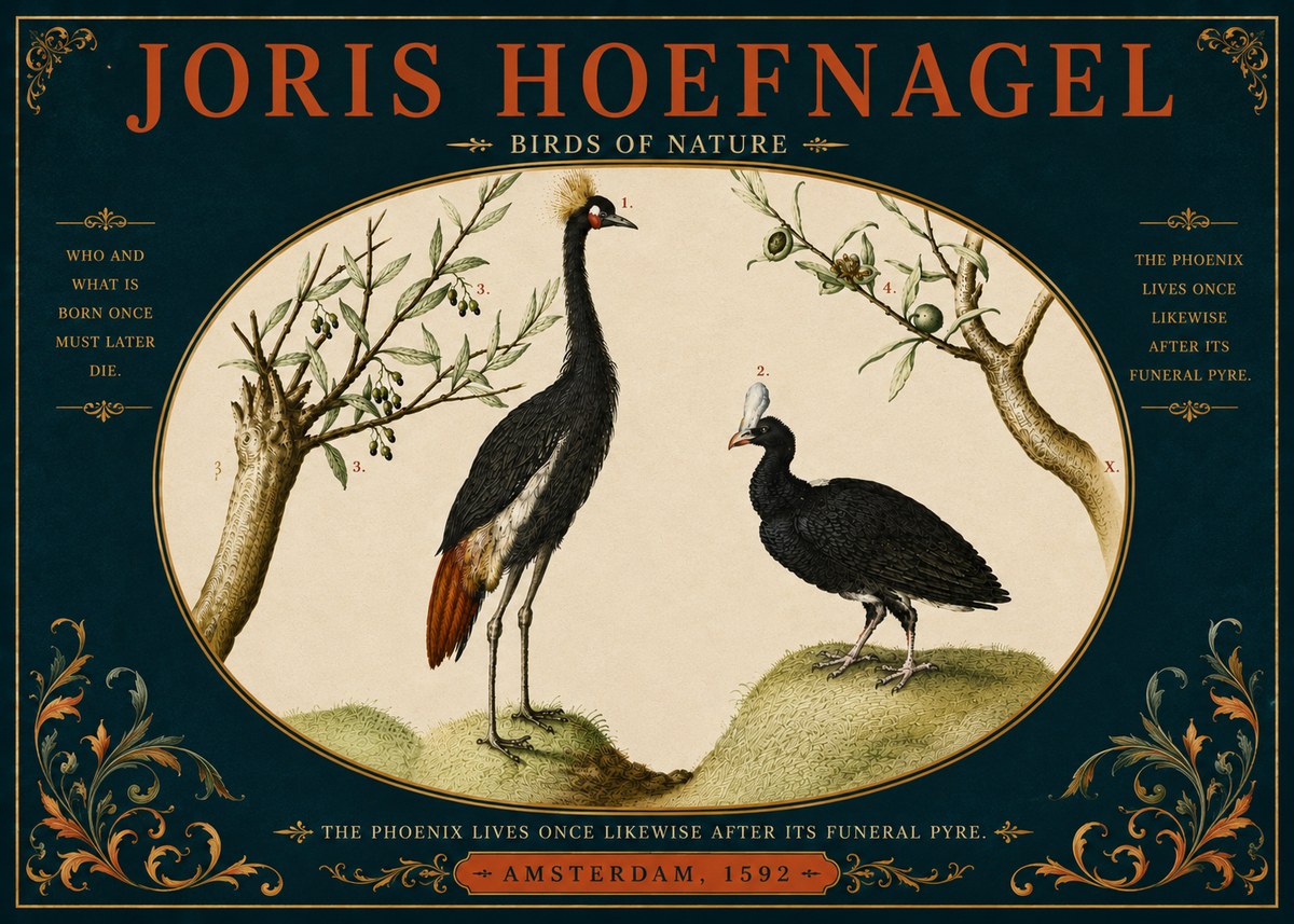 Joris Hoefnagel Birds of Nature No6 - Affiche