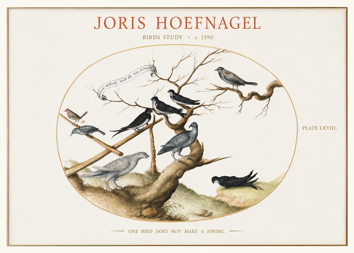 Joris Hoefnagel Birds Study No1 - Affiche