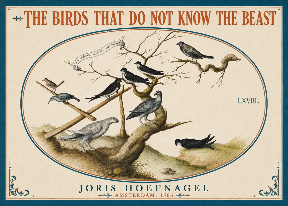 Joris Hoefnagel Birds Study No6 - Affiche