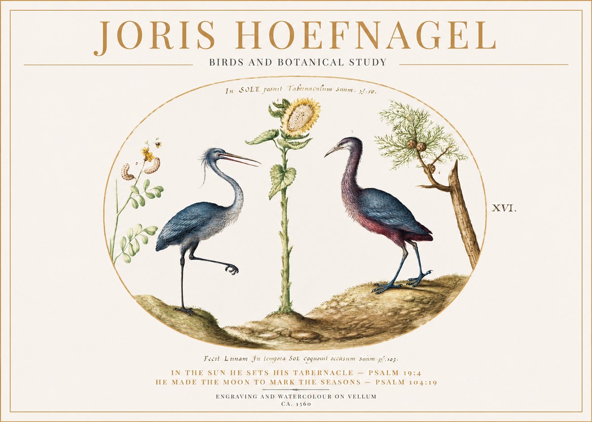 Joris Hoefnagel Birds and Plants Under the Sun No2 - Affiche