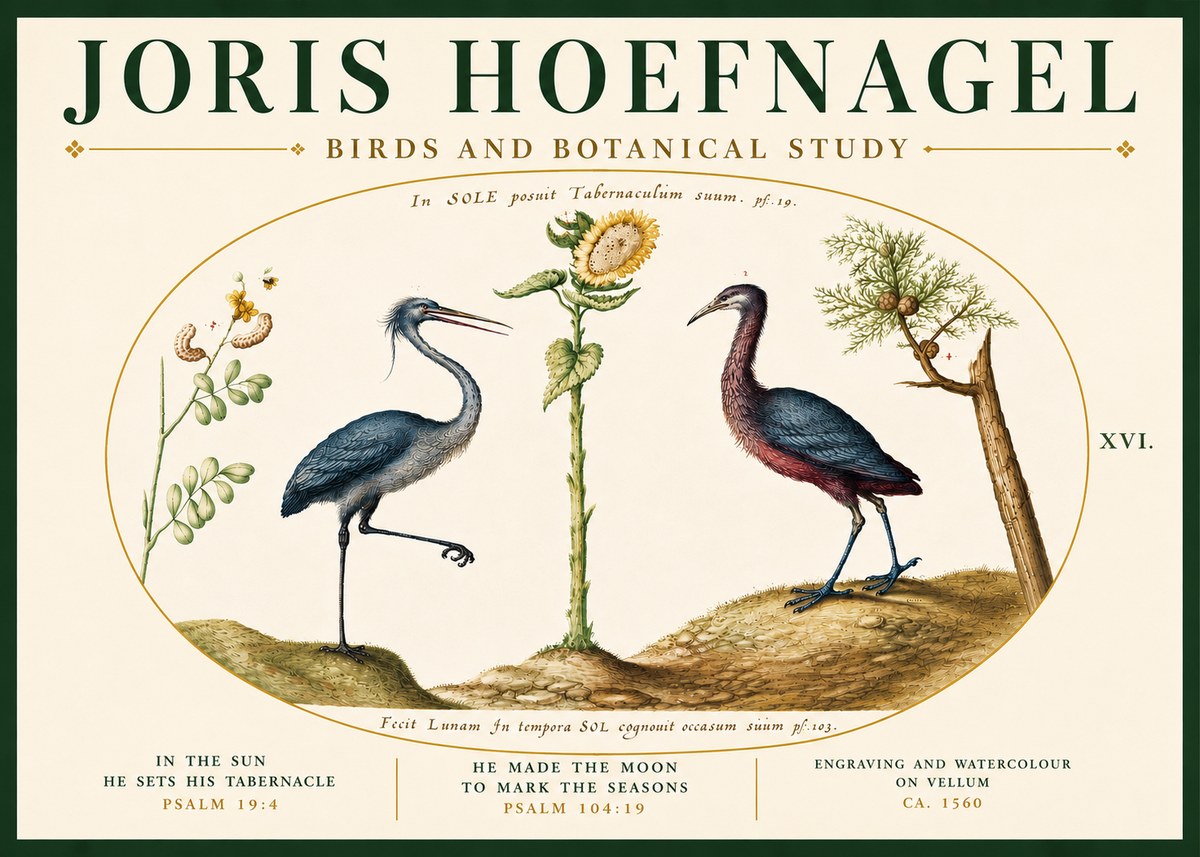 Joris Hoefnagel Birds and Plants Under the Sun No6 - Affiche