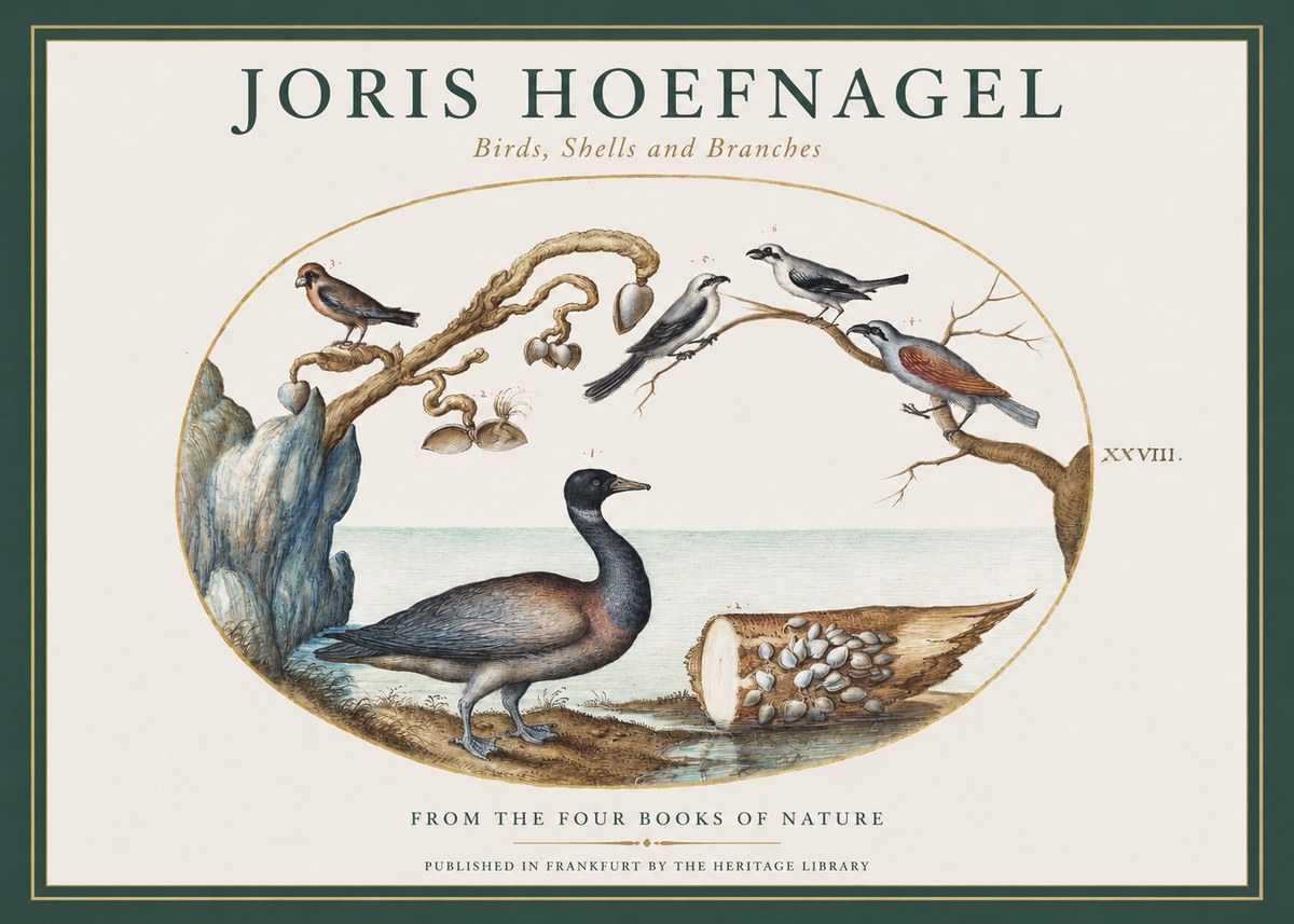 Joris Hoefnagel Birds, Shells and Branches No1 - Affiche