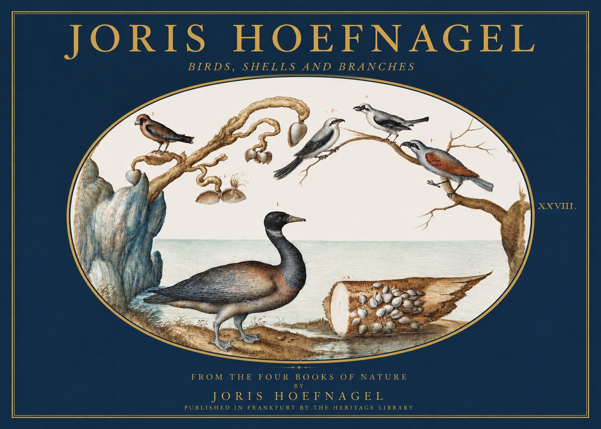 Joris Hoefnagel Birds, Shells and Branches No2 - Affiche
