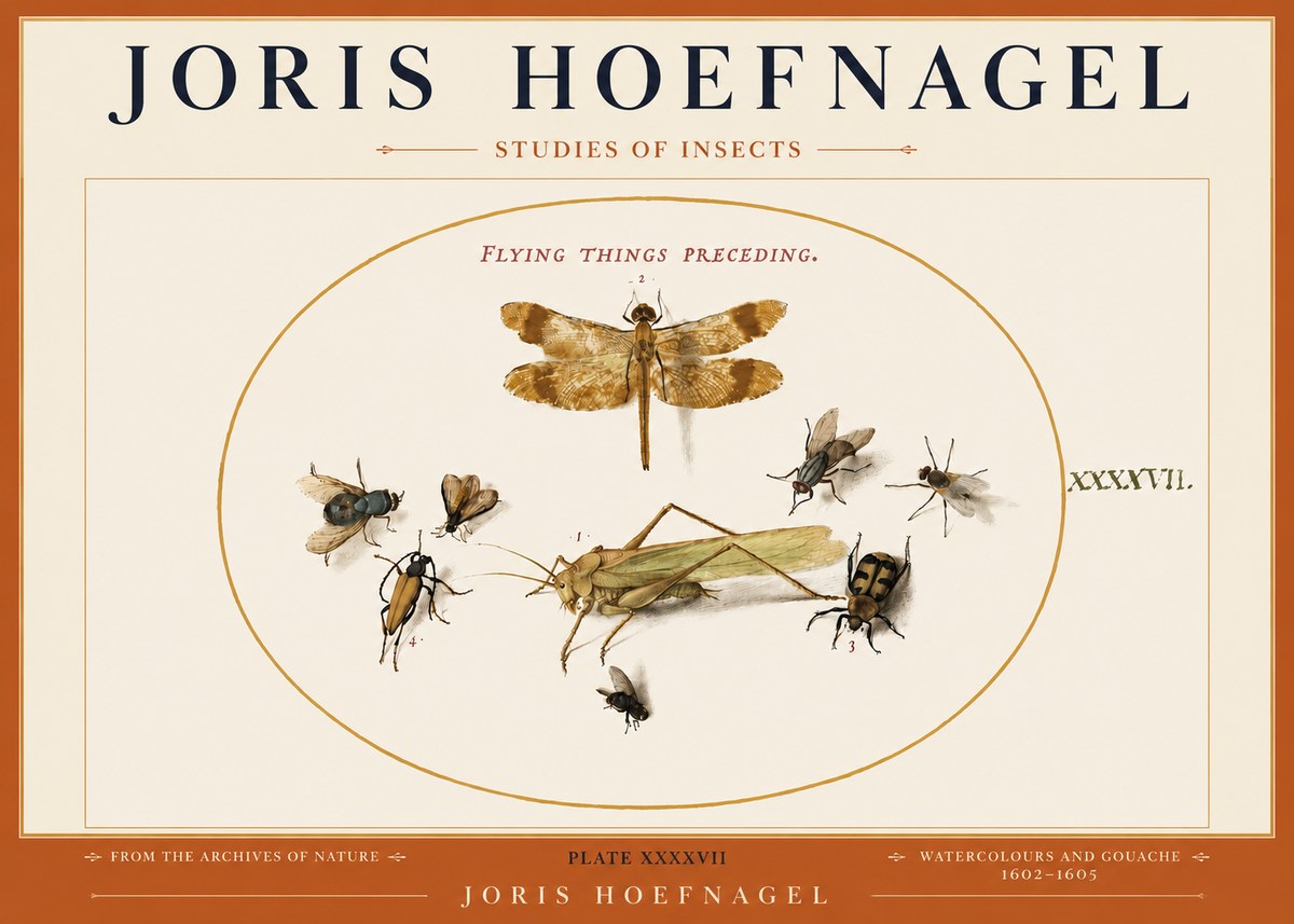 Joris Hoefnagel Flying Things Preceding. No3 - Affiche