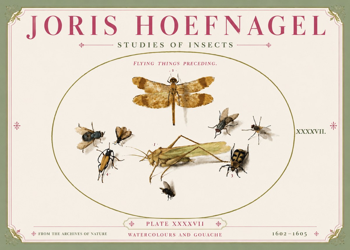 Joris Hoefnagel Flying Things Preceding. No5 - Affiche
