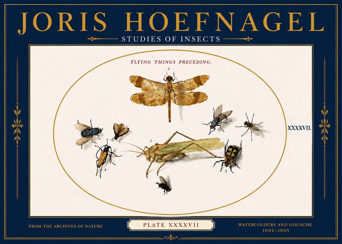 Joris Hoefnagel Flying Things Preceding. No6 - Affiche