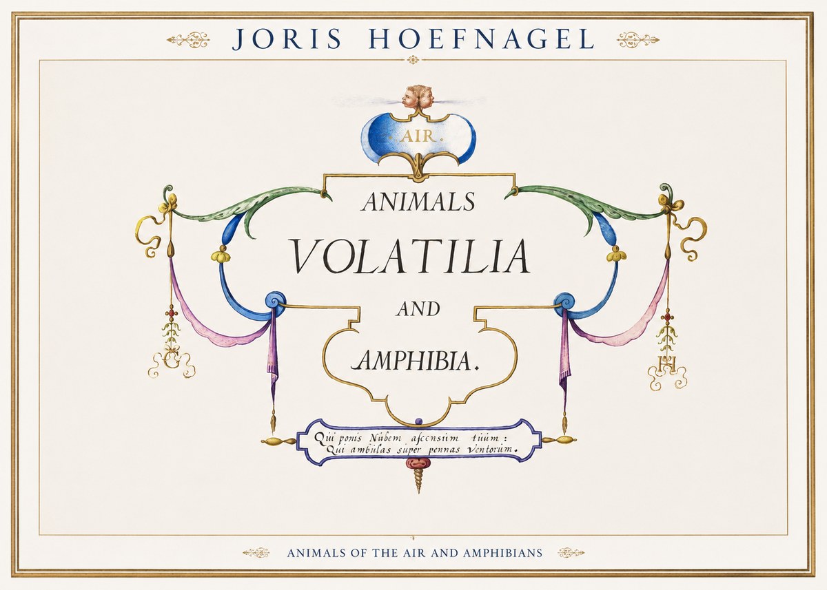 Joris Hoefnagel Animals Volatilia and Amphibia. No1 - Affiche