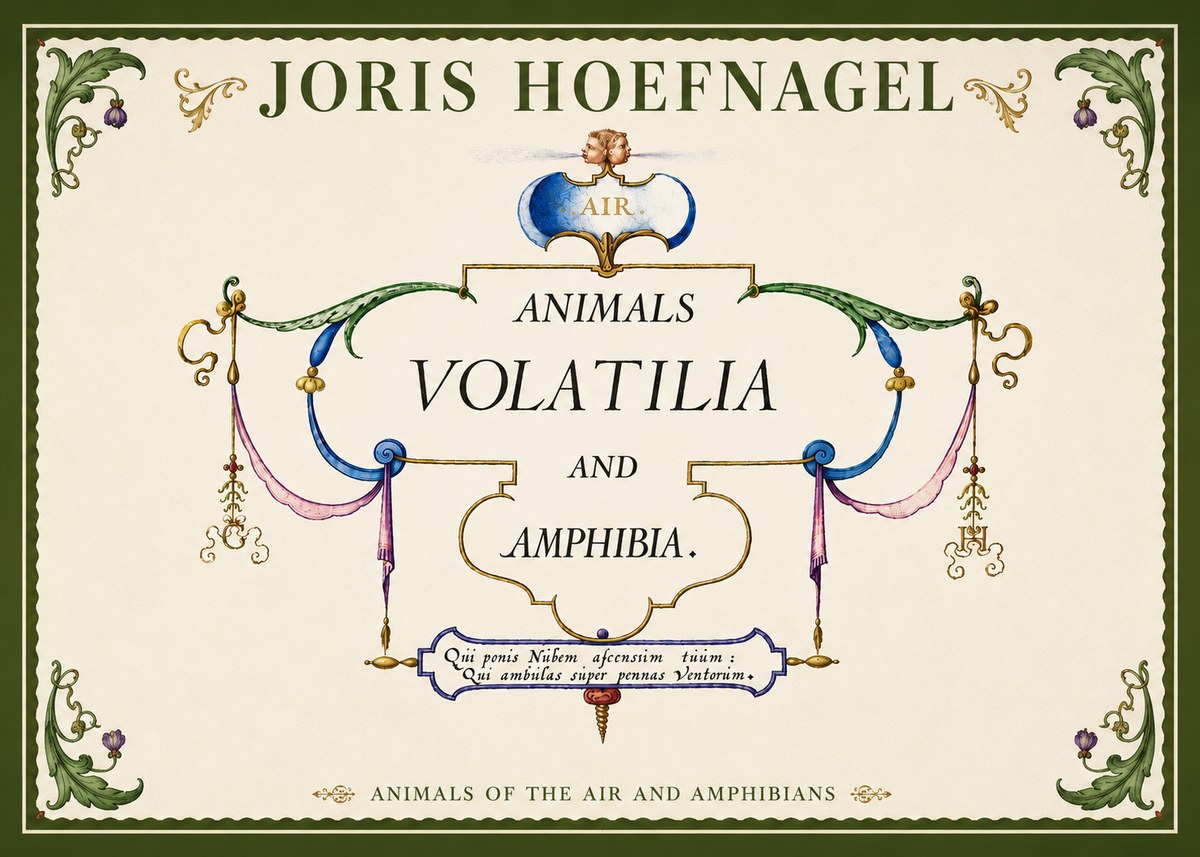 Joris Hoefnagel Animals Volatilia and Amphibia. No5 - Affiche