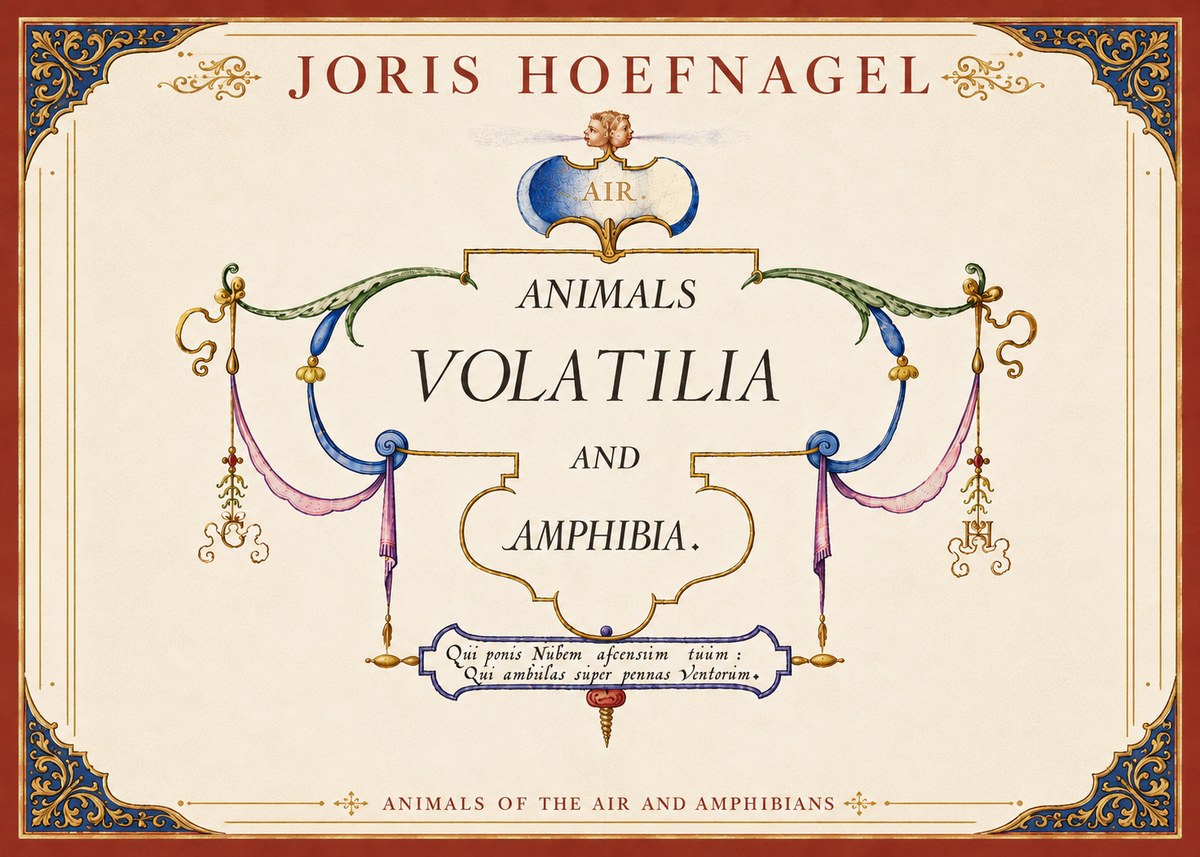 Joris Hoefnagel Animals Volatilia and Amphibia. No6 - Affiche