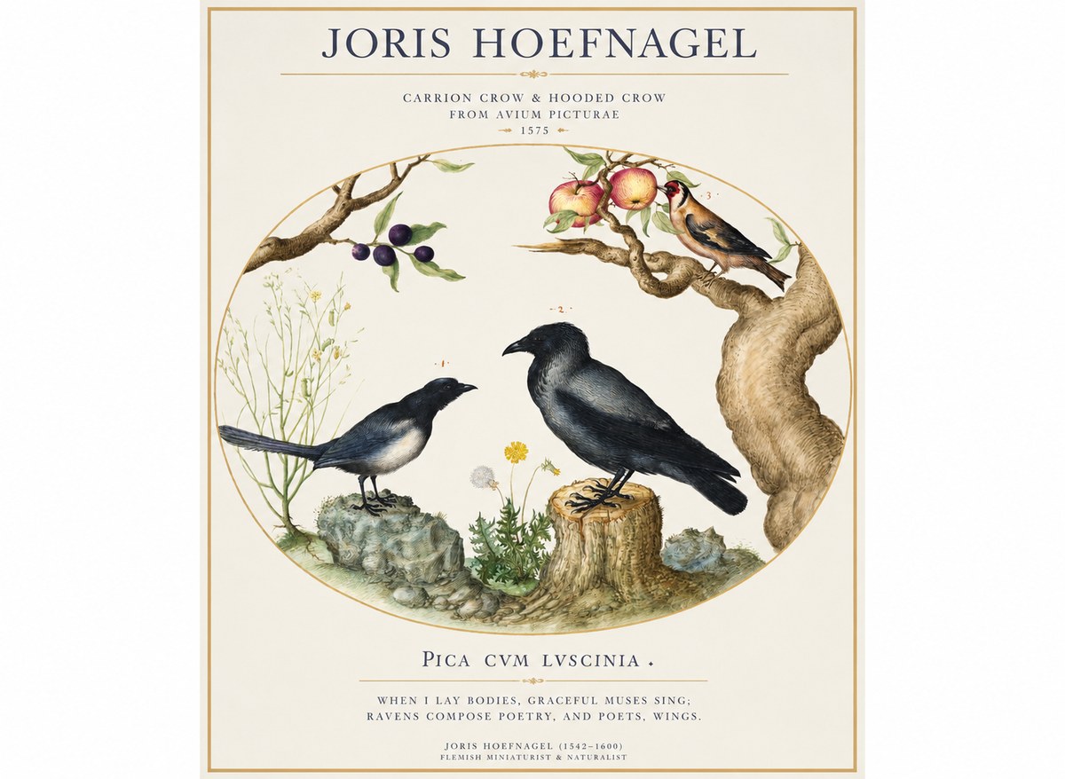 Joris Hoefnagel Carrion Crow & Hooded Crow No1 - Affiche