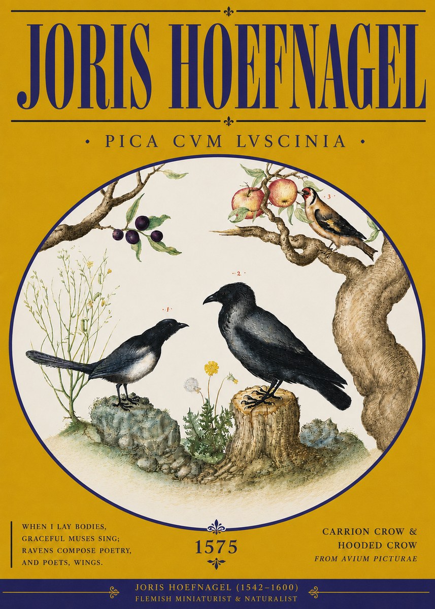 Joris Hoefnagel Carrion Crow & Hooded Crow No4 - Affiche