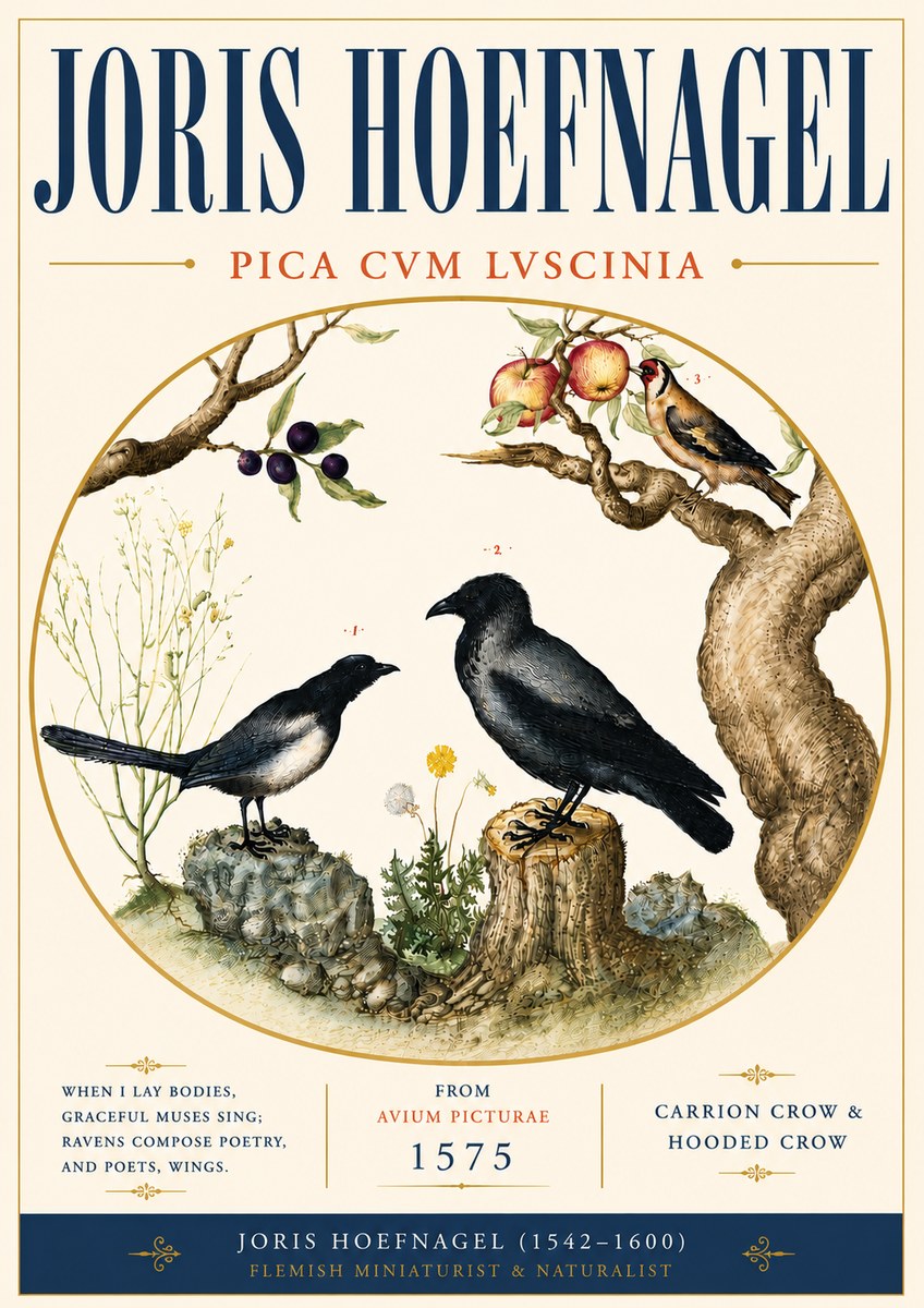 Joris Hoefnagel Carrion Crow & Hooded Crow No6 - Affiche