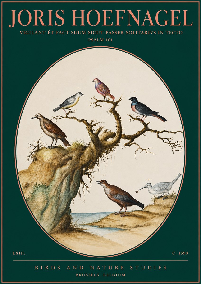 Joris Hoefnagel Vigilant Et Fact Suum Sicut Passer Solitarius in Tecto No4 - Affiche