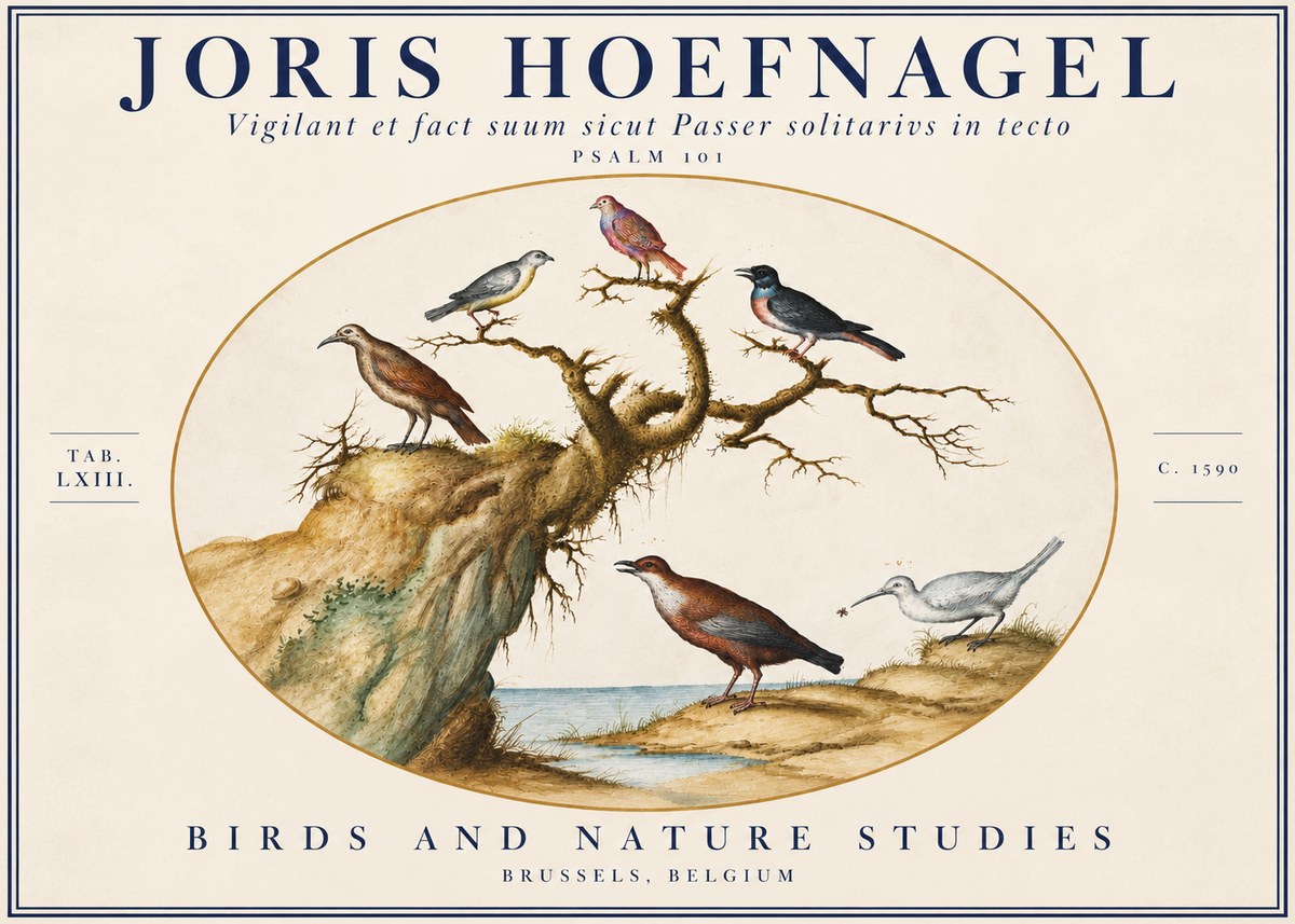 Joris Hoefnagel Vigilant Et Fact Suum Sicut Passer Solitarius in Tecto No5 - Affiche