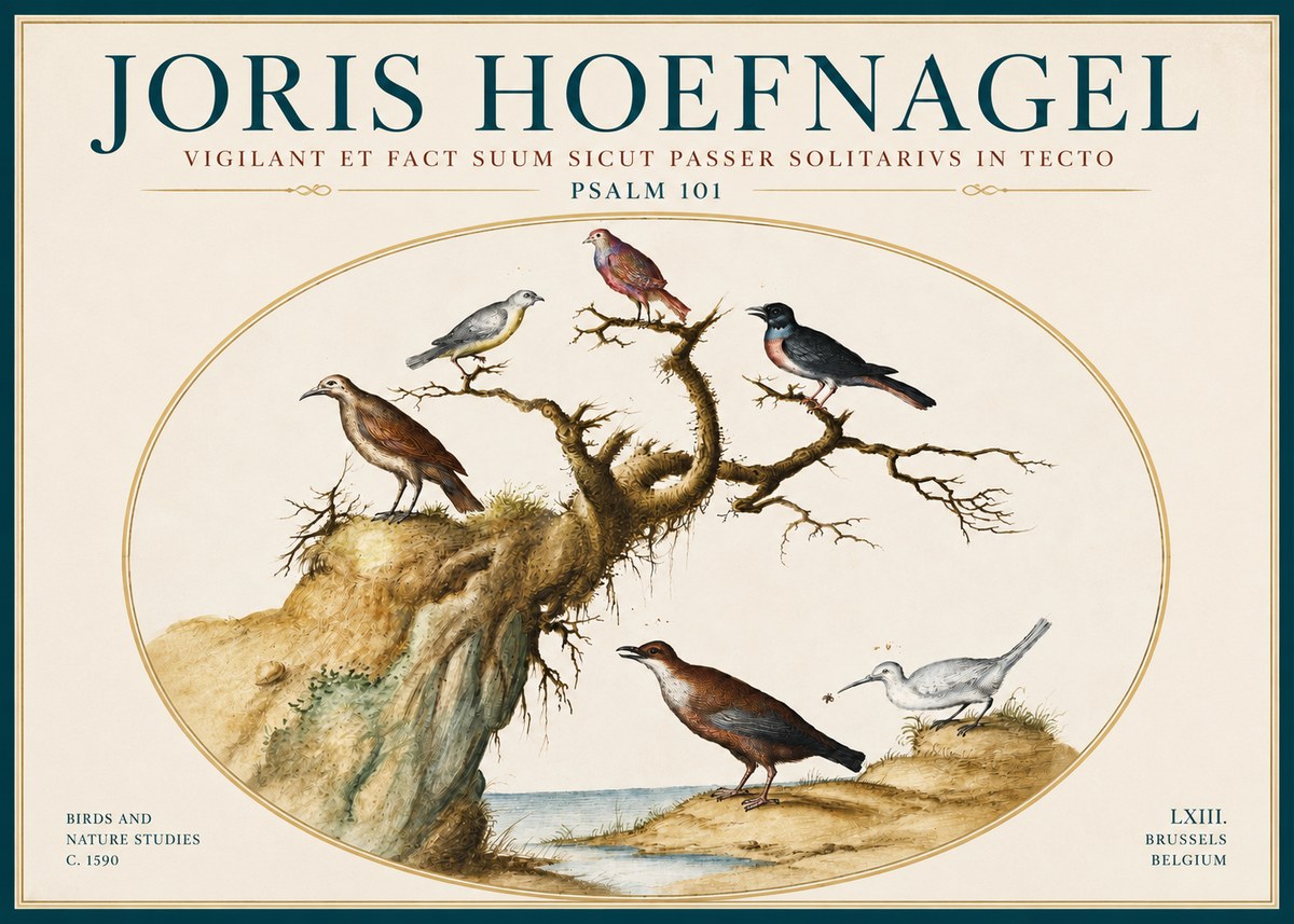 Joris Hoefnagel Vigilant Et Fact Suum Sicut Passer Solitarius in Tecto No6 - Affiche