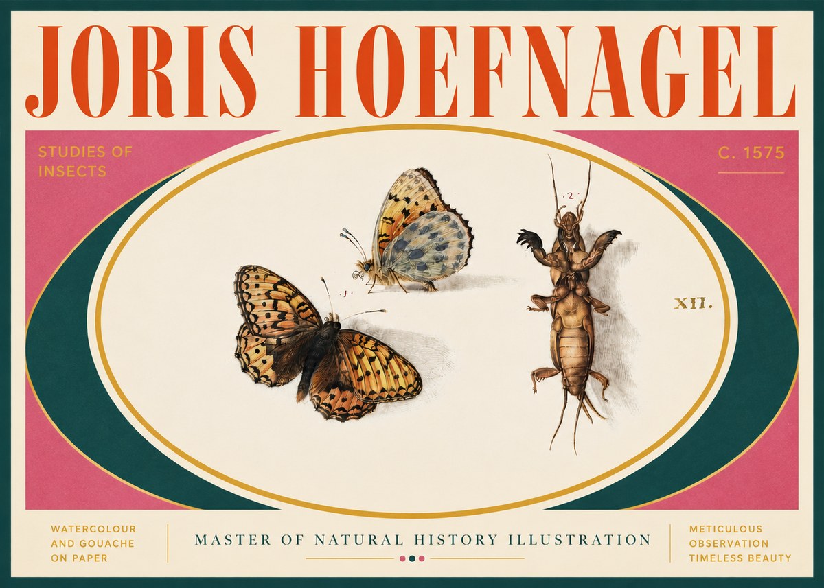 Joris Hoefnagel Studies of Insects Xii No4 - Affiche
