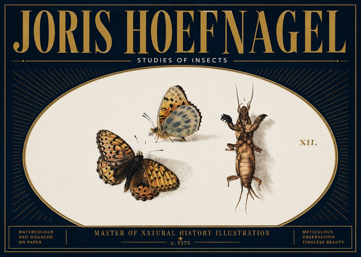 Joris Hoefnagel Studies of Insects Xii No6 - Affiche