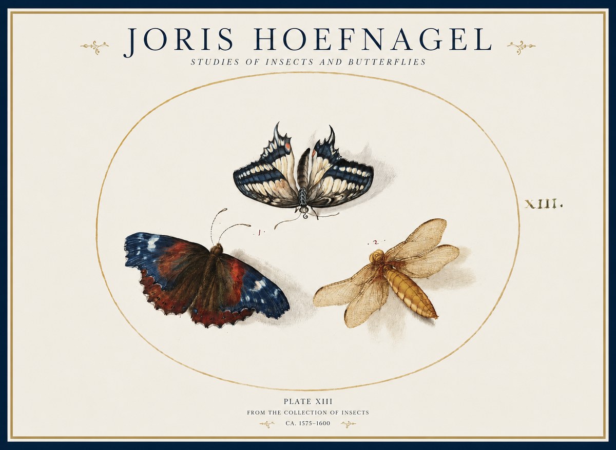 Joris Hoefnagel Studies of Insects - Plate Xiii No2 - Affiche