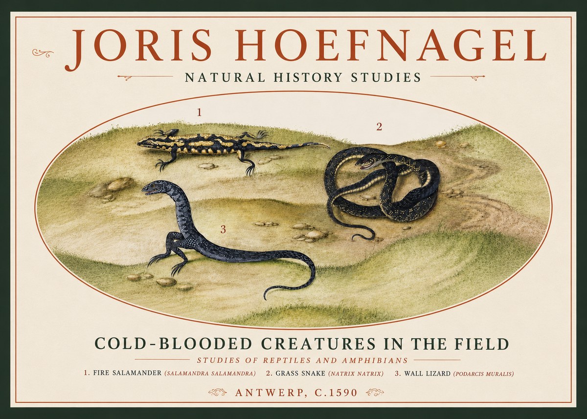 Joris Hoefnagel Cold-blooded Creatures in the Field No4 - Affiche